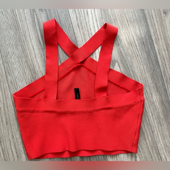 BCBG MAXAZRIA XS Halter “Jayla” Poppy Color- Crop Top - Picture 3 of 4